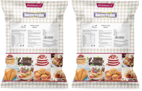 Image of Bakersveggie Eggless Cake Premix, 1 Kg (Vanilla Cake Premix) (Pack of 2)