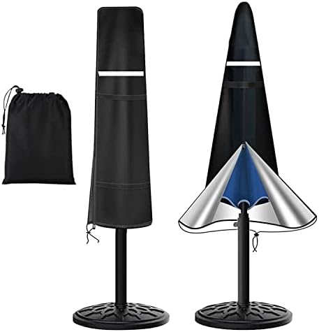 Umbrella Covers for Outdoor Umbrellas - Small Patio Umbrella Cover for 6 ft to 9 ft Outdoor Table Umbrella - Waterproof Windproof Anti-UV Outdoor Garden Parasol Cover with Cover Storage Bag, Black