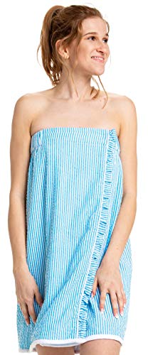 Seersucker Spa Wrap (Turquoise)
