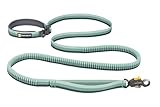 Ruffwear, Roamer Lock Dog Leash, Hands-Free Waist Option, Auto-Locking Talon Clip, Shock-Absorbing Stretch, Padded Handle, Traffic Handle, Trail-Tough for Any Adventure, River Rock Green, 7.3'-11'