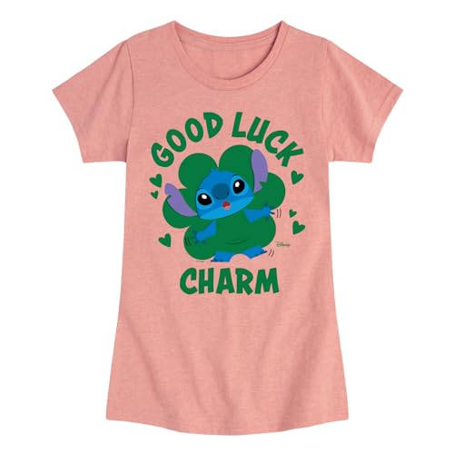 Disney Lilo & Stitch - St. Patrick's Day - Good Luck Charm - Toddler & Youth Girls Short Sleeve T-Shirt
