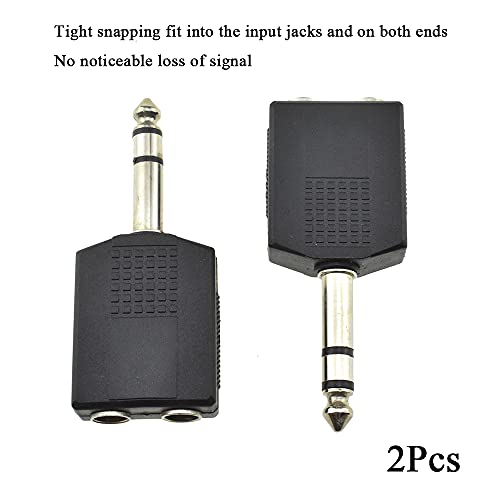 Adaptador de audio HAHIYO macho 6.35mm a dos hembras 6.35mm miniatura 6