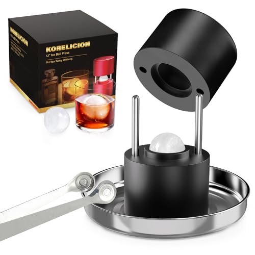 Mini Deluxe 1.1'' Ice Ball Press, Aluminum Ice Ball Maker for Ice Sphere to Enhance Drink Flavor...