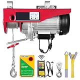 Uargd Electric Hoist with 1320 lbs Capacity, 1150W 110V Steel Wire Winch, Wireless Remote Control, 40ft Single Cable Lift Height, Motor for Garage, Warehouse, and Factory Use