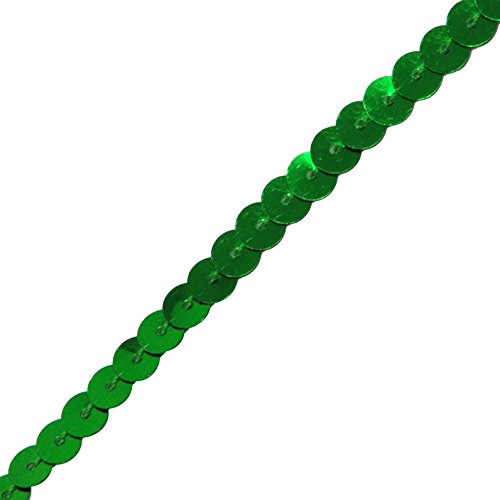 Mandala Craft 6Mm Flat Sequin Strip Green Sequins On A Roll - Green Sequin Trim By The Yard - 100 Yds String Metallic Sequin Strand For Crafts Sequin Fringe Sewing #TOP2