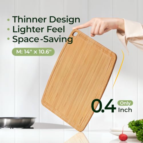 Keechee Dishwasher Safe Bamboo Cutting Board, Lightweight & Durable Wood Cutting Board, Reversible with Juice Groove, Easy to Store & Clean, Ideal Kitchen Gift for Home Cooks - image 3