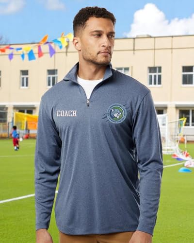 Custom Allpro Embroidery Stitching Personalized Logo Texts Men Performance Quarter Zip Pullover 418704