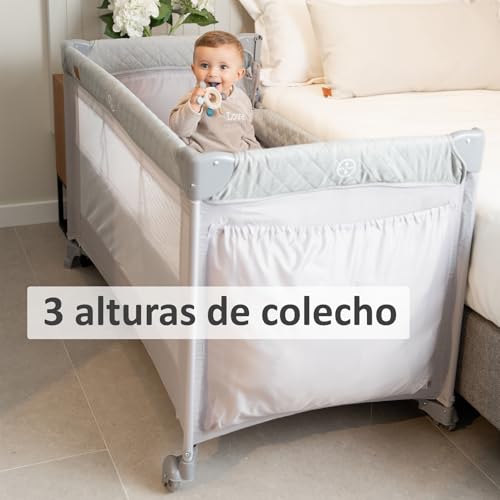 Miniatura 6 de Olmitos - Cuna De Viaje Colecho 3 En 1 Trend Cun Con Mosquitera 0-3 Años 0-15kg Plegable, Ligera, Doble Altura, Lateral Abatible, Parque De Juegos Y Bolsa De Transporte Verde