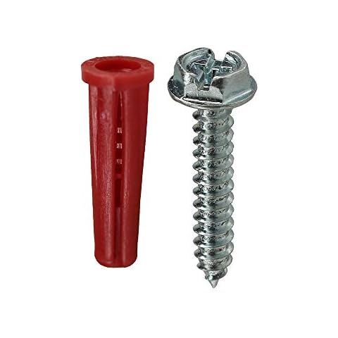 L.H. Dottie K6HX Anchor Kit, Hex/Phillips/Slotted, 10 by 1-Inch Length Screw, 22 Anchor, Red Cover