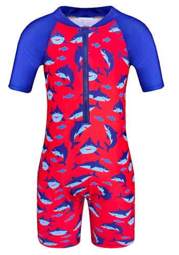 Maillot de bain une pièce garçon UPF 50+ haut de gamme short et rashguard pour enfants de 3 à 11 ans