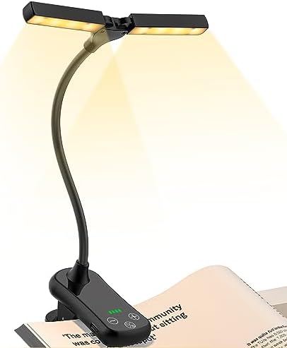 USB Rechargeable Neck Reading Light, Hands-Free Flexible Book Light With Stepless Dimming & 3 Color Temperatures, Eye Comfort LED Lamp For Reading In Bed (White - View #9