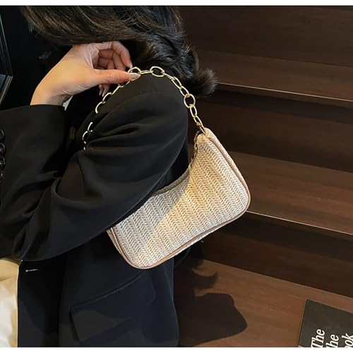 Straw Beach Bag for Women,Beach Shoulder Purse Crossbody Straw Handbag Tote Bag for Travel Picnic Vacation Summer Accessories4