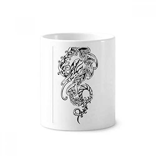Porte-brosse à dents dragon chinois céramique blanche pot pinceaux 350ml