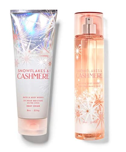 Bath and Body Works - Snowflakes & Cashmere - Gift Set - Fine Fragrance Mist & Body Cream - 2020
