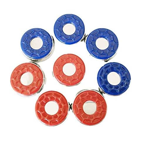 YIHAO Shuffleboard Pucks Weight Indoor Shuffle Board Set, Set of 8, Blue & Dark Cherry Finish (53mm) Cover