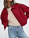 PRETTYGARDEN Women's Faux Suede Cropped Jacket Casual Lightweight Fall Fashion 2026 Winter Coats Outerwear Trendy Clothes (Red,Medium)