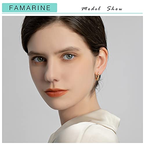 FAMARINE 14K Gold Plated Twisted Hoop Earrings for Women Small Hoops Chunky Earrings Gift3