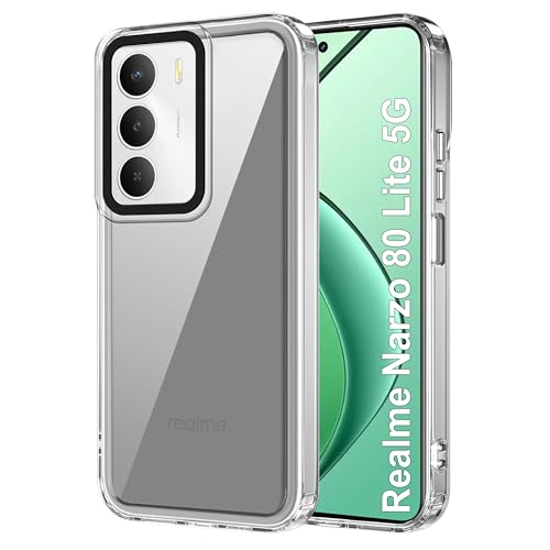 Image of Zapcase Back Case Cover for Realme Narzo 80 Lite 5G | Compatible for Realme Narzo 80 Lite 5G Back Cover | Case Cover with Camera Protection | (TPU + PC | Transparent)