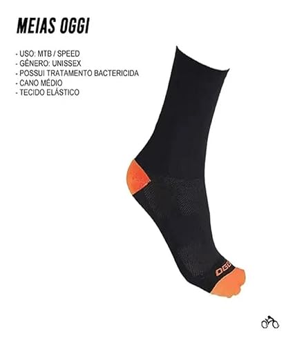 MEIA OGGI - (Preto/Laranja, 35/39)