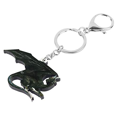 WEVENI Acrylic Alloy Dragon Keychains for Women Girls Teen Car Bag Purse Charms (Black)3