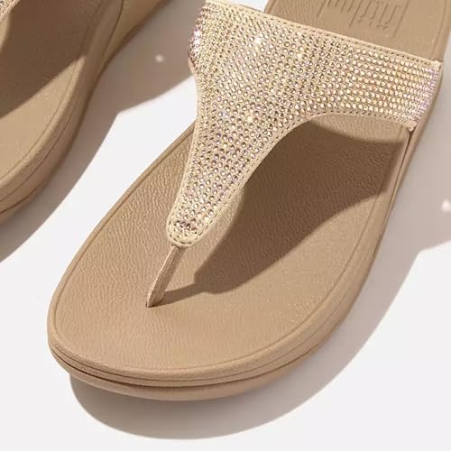 Image of FitFlop Lulu Crystal Embellished Toe-Post Sandals