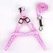 Produktbild Qingsb 1Pcs Haustier Produkt Kleiner Hund Welpe Katze Kaninchen Kätzchen Nylon Geschirr Halsband Leine Blei Verstellbare Leine Haustierzubehör, Pink, S.