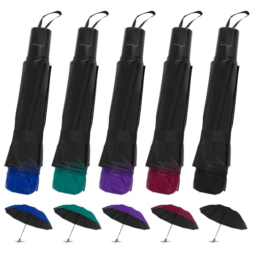 Lilingsty Bulk Umbrellas, 5-Color Travel Folding...