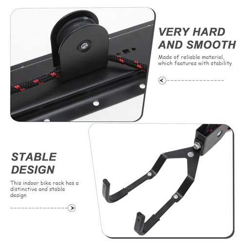 Gancho para bicicletas de acero negro para almacenamiento interior 7