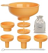 Wide Mouth Kitchen Funnel, Pisol Food Grade Plastic Cooking Canning Funnel with 4 Sizes Spouts fo...