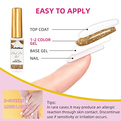 Techsliker Gel Nail Art Polish Set - Long-Lasting, Chip Resistant Colors For Salon-Quality Manicures At Home (16 Colors) #TOP5