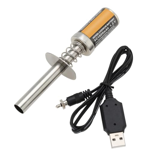 Create idea 1 Set 1800MAh Nitro Glow Plug Starter Rechargeable Igniter with DC 3.7V 300mA Battery...