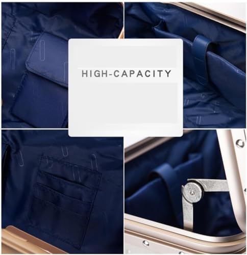 Luggage Men/Women Travel Suitcase With Telescopic Pull Rod,Light Suitcase Luggage PC+ABS Durable Hardside Suitcase with Double Spinner Wheels, Cosmetic Suitcase Wheeled Luggage (Silver)2