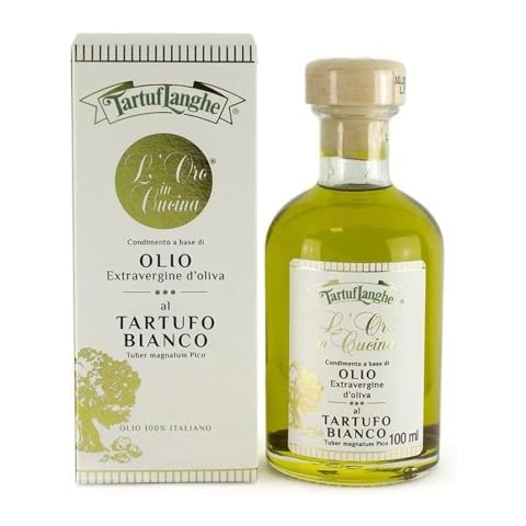 TartufLanghe L’Oro in Cucina White Truffle Oil - EVOO Extra Virgin Olive Oil From Italy Infused with Real Alba White Truffles, Gourmet Italian Food Product Made in Italy - 3.4 FL OZ (Pack of 1) Cover