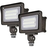 Dakason 30W LED Flood Light Outdoor, Dusk-to-Dawn Photocell 180° Adjustable Knuckle, 3600LM 5000K Replaces 100W HPS/MH, IP65 Waterproof Outdoor Security Lighting Fixture ETL Listed, 2 Pack