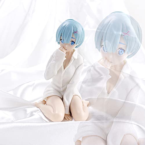 REOZIGN Lost in Memories Rem Figur Statue, 11 cm, weißes Hemd kniende Rem PVC Anime Cartoon Skulptur Figur Cover