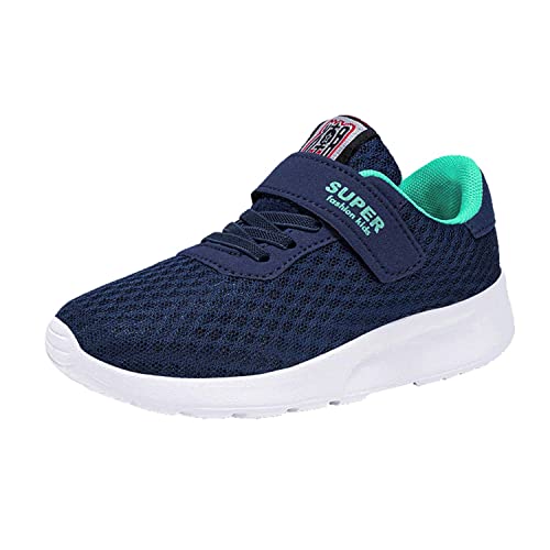 Eliogn Boys Girls Fashion Breathable Running Shoes Hook and Loop Casual Outdoor Sneakers Walking Shoes for Kids