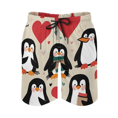 Mens Shorts Love Animals Men Swim Trunks Quick-Dry Beach Shorts with Drawstring Pocket Bathing Suit4