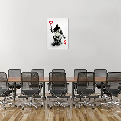 Uniya Banksy Poker Cards Hearts Ace Artwork For Living Room Wall Art Framed Poster And Print Abstract Canvas Painting For Bedroom Office Wall Decor (12X16Inch, Banksy Poker Cards Hearts Ace) #TOP3