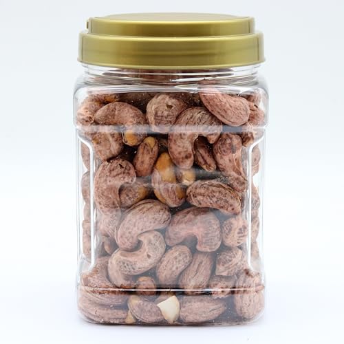 Image of LAFOOCO Jumbo Skin-On Cashews 14.1 oz, Lightly Salted Roasted Nuts Gift | Extra large cashews roasted with natural skin for deeper flavor. Halal & BRCGS certified Vietnamese nuts. Oval gift jar.