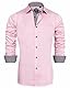 J.VER Herren Hemd Regular Fit Langarm Herrenhemden Freizeithemd Regular Businesshemd Elastiscer Musterhemd,Rosa,XL