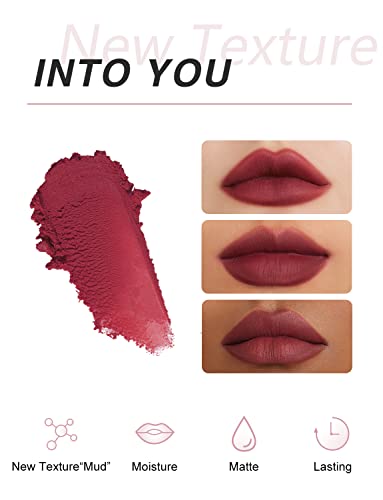 Into You Matte Lipstick Lip Mud, Waterproof Long Lasting Smudge Proof Velvet Lip Stains, Multi-Purpose For Lip And Cheek, Non-Stick Cup Not Fade Lip Gloss Makeup Cosmetics Official Directly (Em07) #TOP2