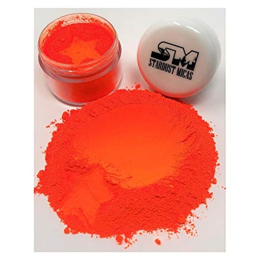 Stardust Micas Pigmento de Neon em pó para fazer sabonete colorido, coloração de resina epóxi, cores fluorescentes Processo frio Estável Fosco UV (Laranja Magma, jarro de 10 gramas)