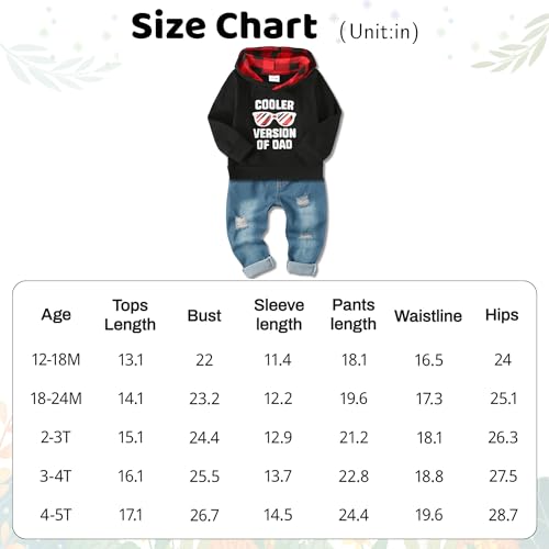 Image of YALLET Toddler Baby Boy Clothes, Long sleeve Letter Hoodies Top+Ripped Denim Pants 2pcs Fall Winter Outfit Sets