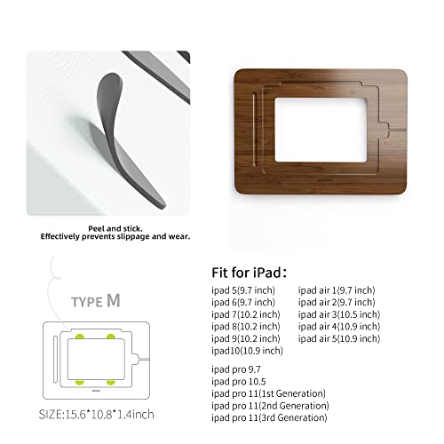 Image of AFOOYO Bamboo iPad Drawing Stand - Portable & Adjustable 5 Angles, Laptop Stand Riser, Book Reading Stand, Fit 9.7 /10.2 /10.5 /10.9 /11 inches(Walnut Varnish)