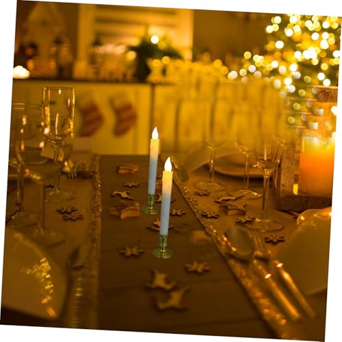 Velas LED sin llama beige en pack de 2 piezas de ABS reutilizables para decoración 4