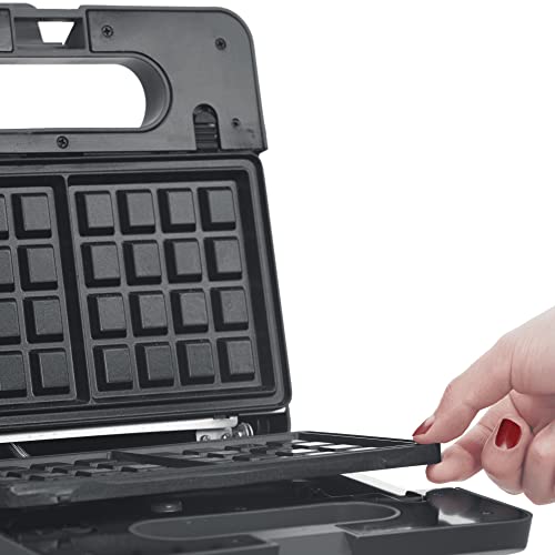 SENYA 4in1 Multifunktions-Waffeleisen - Panini, Croque Monsieur, Waffel, Waffel - 2 Stangen - 750W - Waffelparty Schwarz… – Bild 8