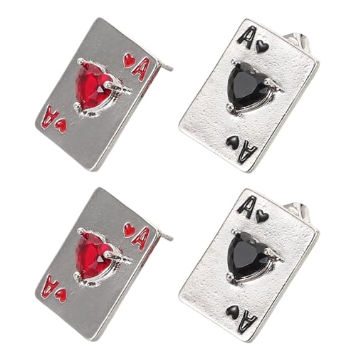 ABOOFAN Pendientes de Brillo Duradero Cristales de Imitación para Mujer, Diseño Elegante de de Póker en Cobre y Ajuste Cómodo para Fiesta o Trabajo