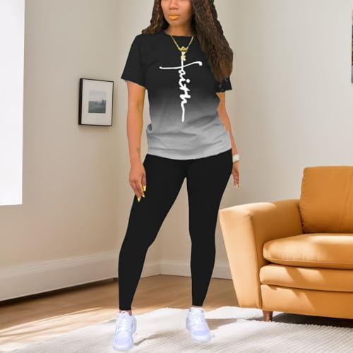 Two Piece Outfits For Women Summer Sweatsuits Sets Short Sleeve3