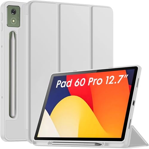 Image of Robustrion Case for Moto Pad 60 Pro 12.7 inch Cover Case with [Pencil Holder] [Soft Flexible Case] for Motorola Pad 60 Pro Cover 12.7 inch [Auto Sleep Wake Support] - Grey