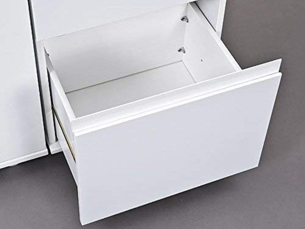 Inter Link - Schreibtisch - Ausziehbarer Schreibtisch - Funktionsschreibtisch - Ausziehbarer Schrank - Weiß Lackiert - Laptop Office, 36D x 72W x 66H cm